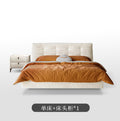 Italian normcore cream style fabric bed double bed master bedroom down soft bag wedding bed storage puff bed