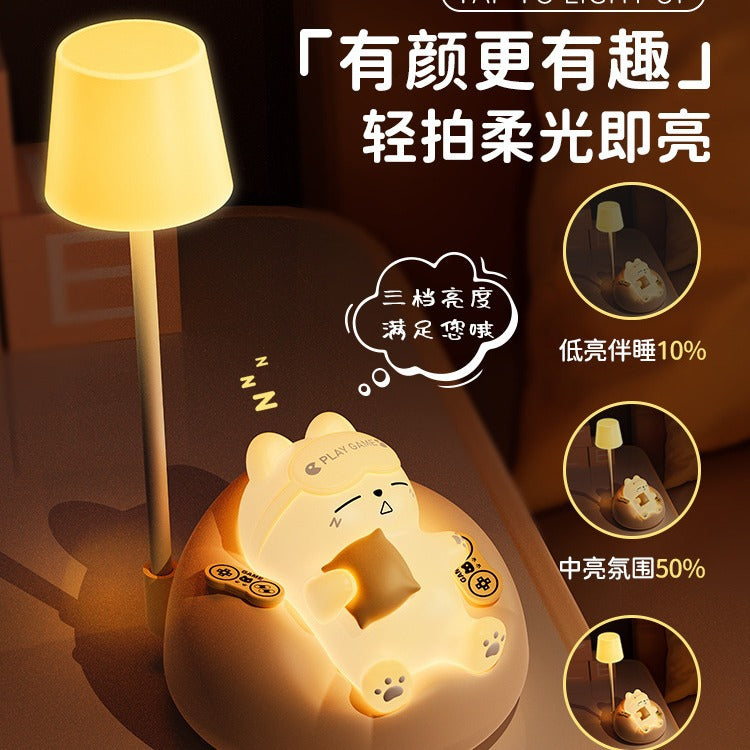 Night light bedroom sleep lamp silicone bedside lamp baby feeding eye protection children's ornament gift mini table lamp