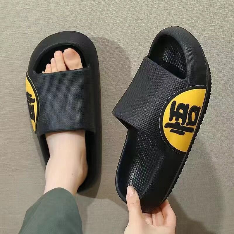 Men's summer indoor thick-soled slippers - non-slip, soft-bottomed house slippers for bathroom, shower, and everyday wear - couple's style, suitable for outdoor use