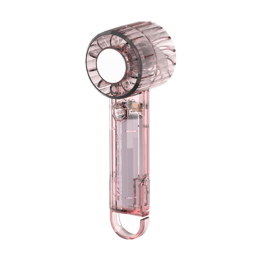 2026 new cross-border ice pack transparent fan - usb mini portable outdoor turbine handheld with carabiner, high wind power