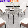 Customizable italian-style square coffee table, minimalist black dining table for small spaces, high-end luxury design, ideal for meetings and conversations