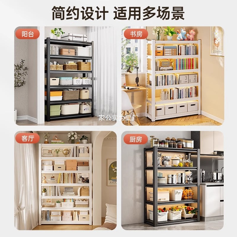 Balcony Shelves Multi-layer Floor-to-ceiling Household Steel Shelves Display Shelves Warehouse Storage Shelves Sundries Storage Iron Shelves