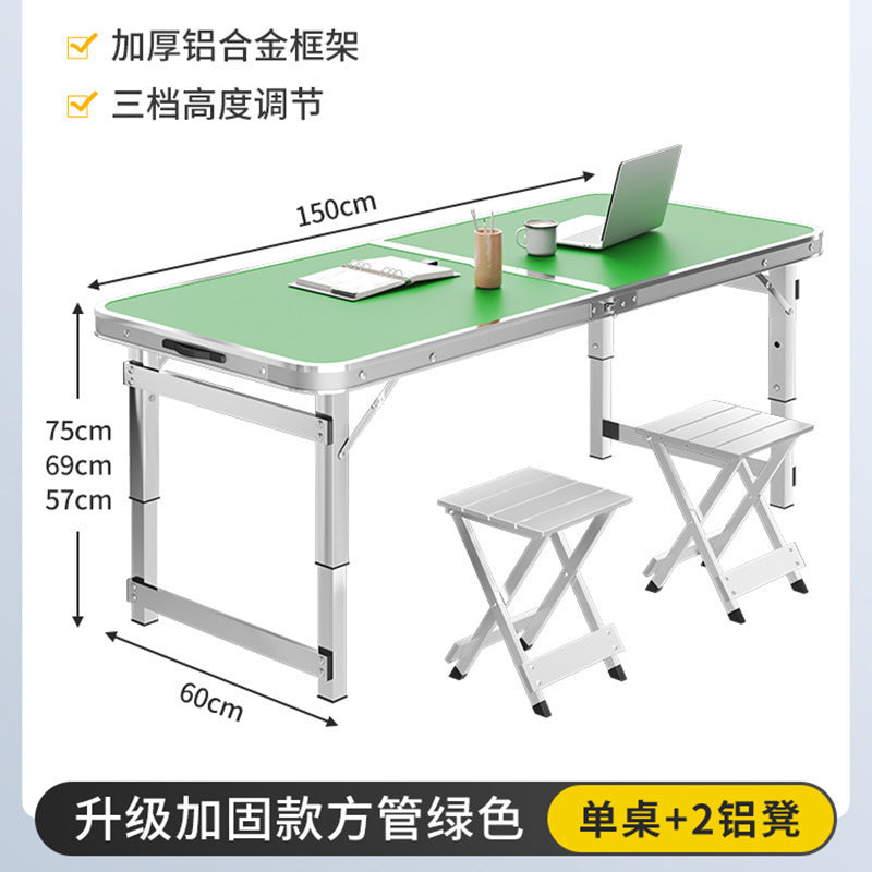 Aluminum alloy night market stall small table portable simple stall barbecue household table and chairs outdoor folding table