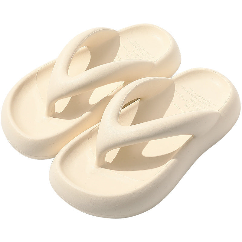 Eva new thick-soled flip-flops for women, summer hollow-out toe protection, soft sole, anti-slip, outdoor wear, ladies' thong sandals - wholesale