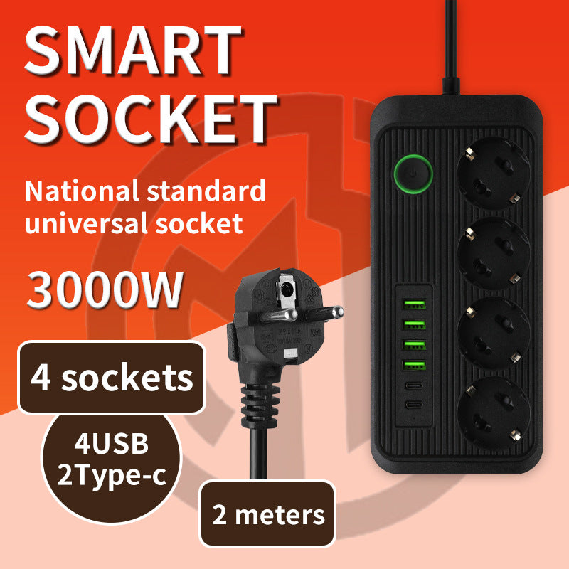 European standard power strip, russian/european power strip, german/korean 16a two-pin european standard home socket, austrian standard