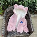 Winter fur faux fur kids' coat - warm, thickened, plush, faux rabbit fur hooded cotton-padded jacket for girls (mid-size)