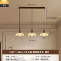 Vintage-style restaurant pendant light, three-light walnut finish, premium gold foil, retro dining room table bar french chandelier