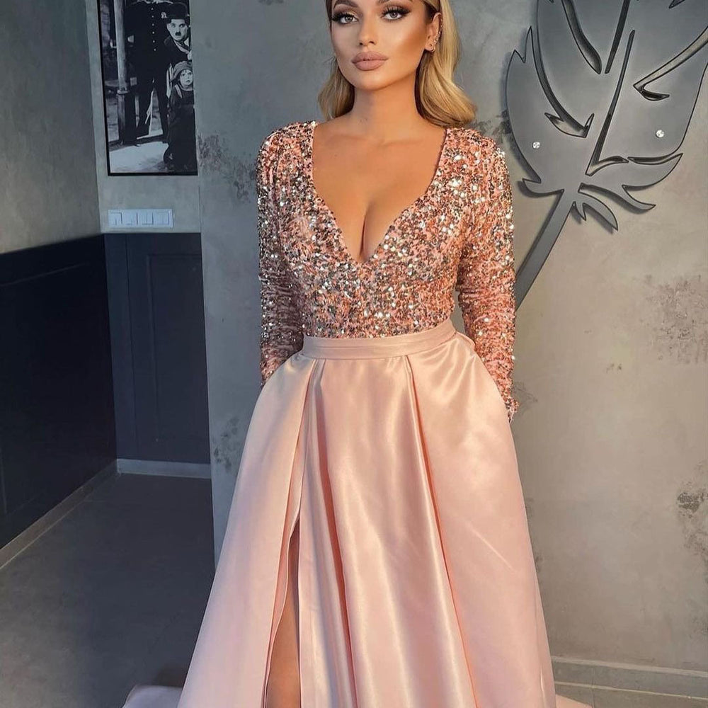 spring/summer new arrivals: european & american style sequin maxi dress - sexy, flowy, and perfect for independent e-commerce stores, banquets, and evening events