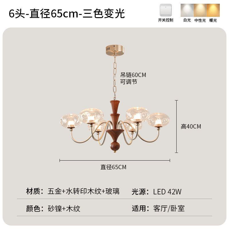 Medieval style simple atmosphere chandelier living room advanced sense creative branch dining room bedroom household lighting Zhongshan lamps