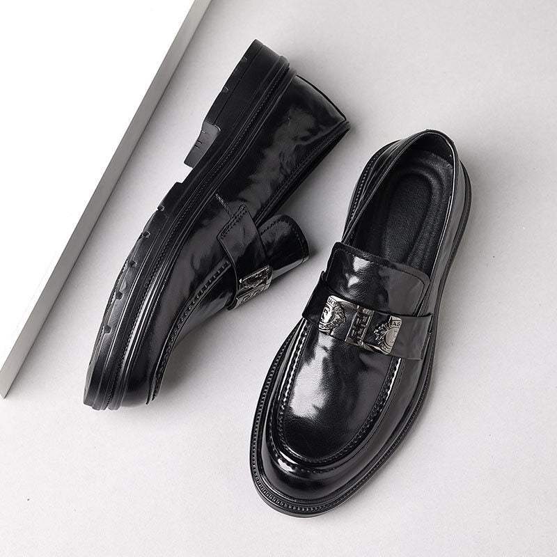 Genuine leather casual shoes for men - breathable, soft sole, soft upper loafers - business, work, wedding shoes - model 7713-1