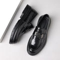 Genuine leather casual shoes for men - breathable, soft sole, soft upper loafers - business, work, wedding shoes - model 7713-1
