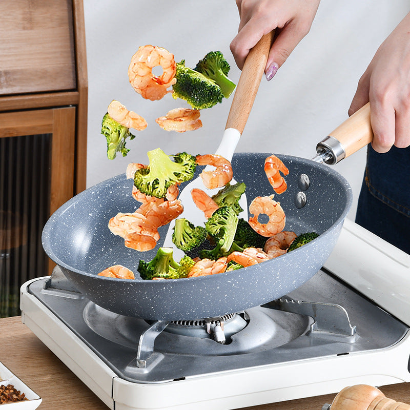 new arrival marble pattern pan for homekorean style frying pan multi-function non-stick boiler stove neutral wholesale