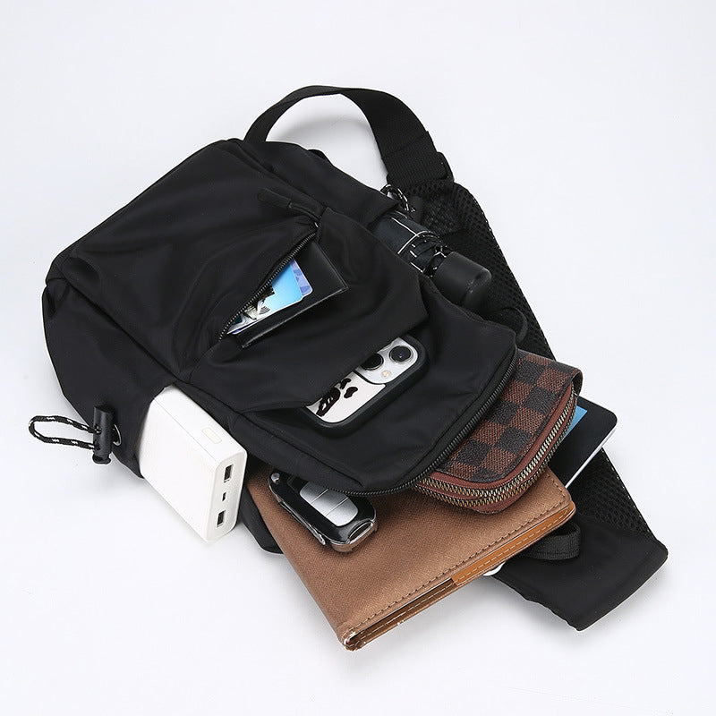 Cross-border casual men's Oxford cloth breast bag personalized casual Oxford cloth fabric shoulder messenger bag small backpack wholesale