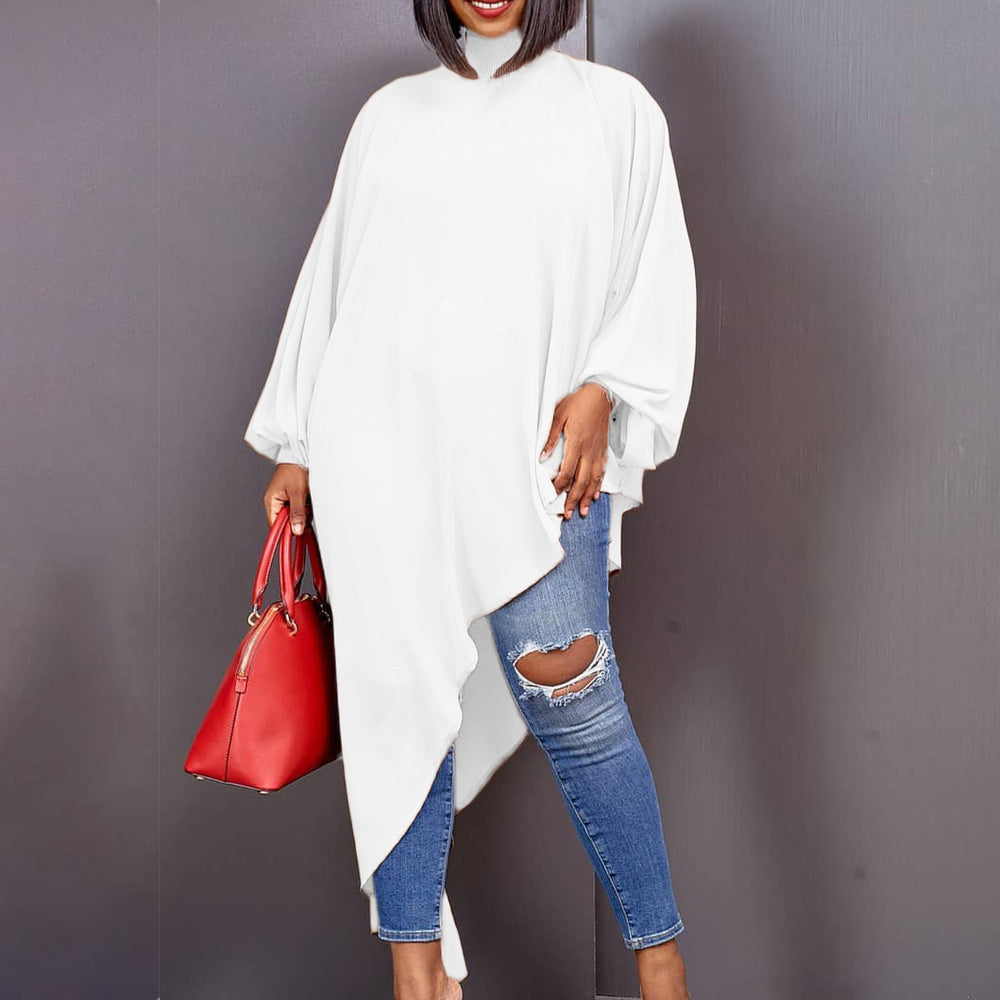 D239   european and american summer chiffon irregular fashion foreign trade plus size women's loose european and american dress
