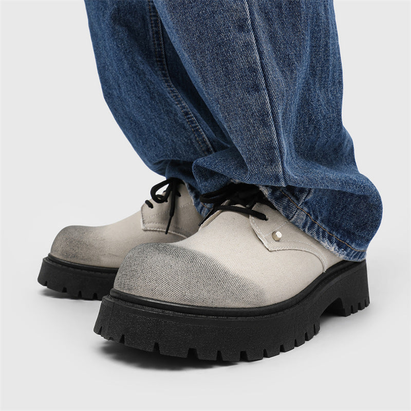 Workwear derby shoes for men 2026 original design big toe shoes for men spring breathable british style thick solecasual shoes