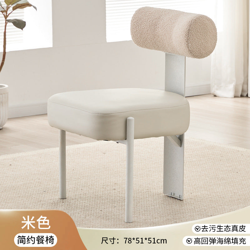 Italian minimalist dining table and chairs, light luxury chairs, home backrest chairs, cream style - direct from the source factory