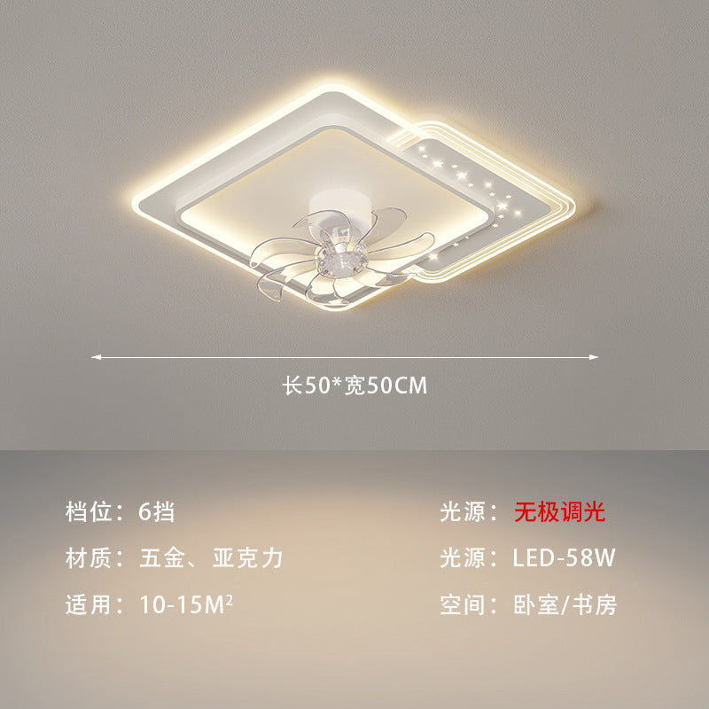 Living room fan light simple modern 2025 new creative led net red light bedroom chandelier ceiling fan lighting