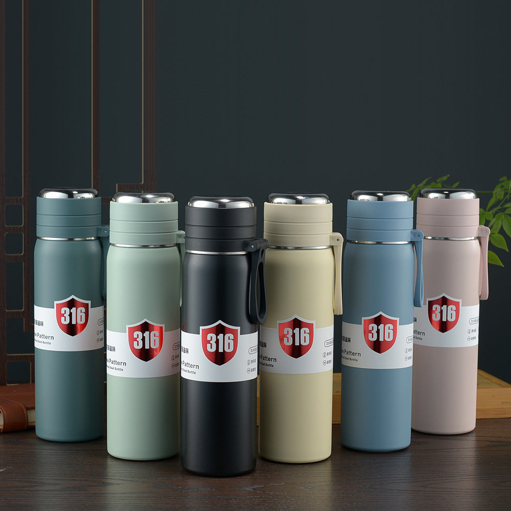 316 handle cup wholesale portable tea cup tea water separation large capacity car water cup full steel lid gift logo
