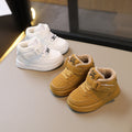 Kids sneakers boys high-top sneakers autumn winter two cotton girls white shoes k-style children's basketball shoes cotton shoes