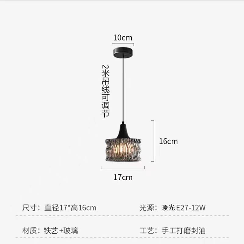 Wabi Sand Wind Italian Minimalist Bedroom Bedside Lamp Small Hanging Modern Simple Premium Bar Restaurant Art Glass Chandelier