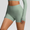 nude high waist yoga shorts quick-drying breathable tight flap pocket pants outdoor cycling sports running fitness pants