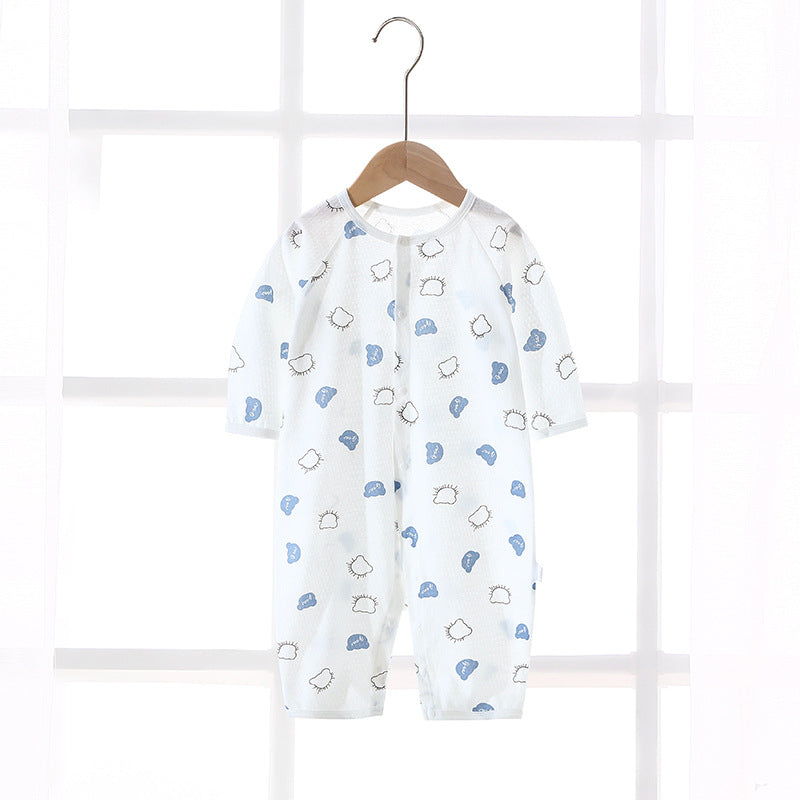 Baby rompers summer thin air conditioning suit baby pure cotton pajamas onesie newborn clothes long sleeve spring and summer outfit
