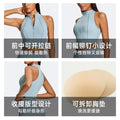 zipper sports vest suit high waist hip lifting tight yoga clothes training fitness two-piece set for women wholesale