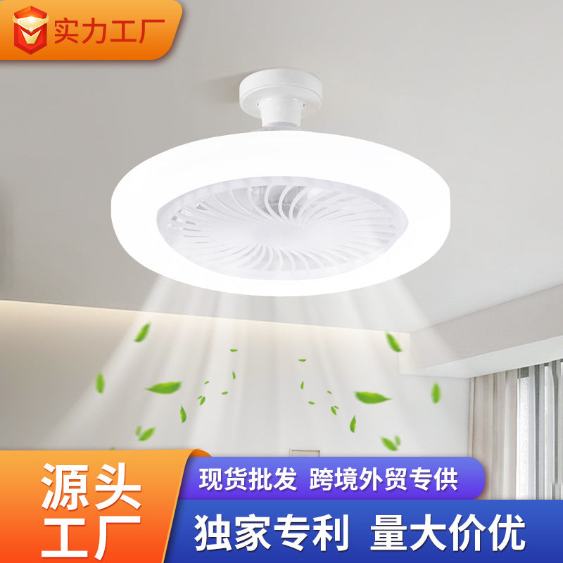 Cross-border new  small fan light E27 screw bedroom lighting fan integrated lamp ceiling fan light household