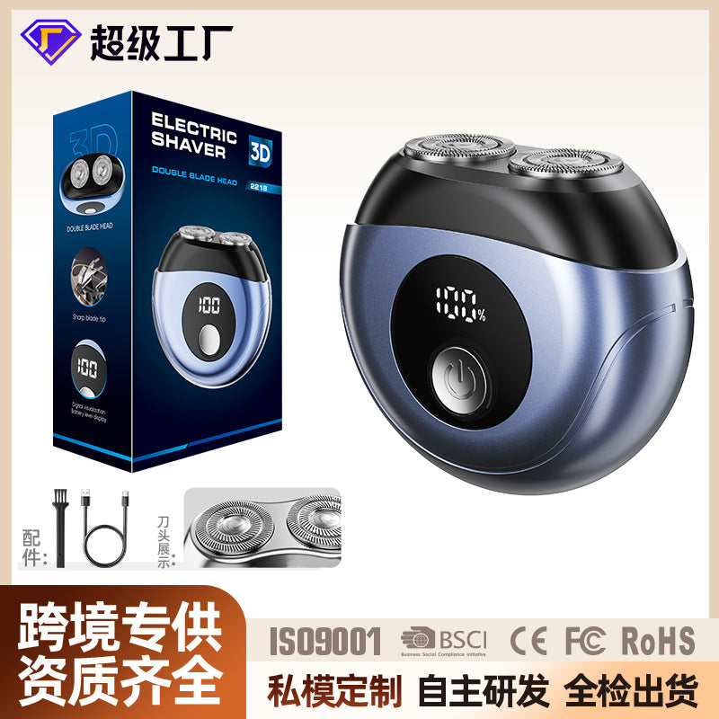 Electric mini double-head shaver - home, car, and travel - portable men's razor for a close and convenient shave