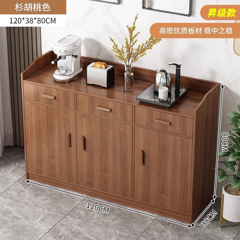 Solid wood tea cabinet, dining side cabinet integrated against the wall, new household kitchen cabinet, dining preparation cabinet, locker, storage cabinet