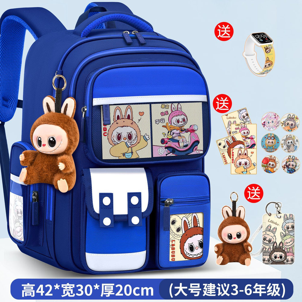 Labubu backpack - new 2026 model for elementary school students (grades 1-6). lightweight, spine-protecting, and load-reducing design for boys and girls
