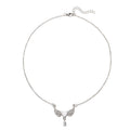 New arrival cross-border jewelry european and american diamond-encrusted acrylic pendant simple and versatile alloy angel wings necklace for women