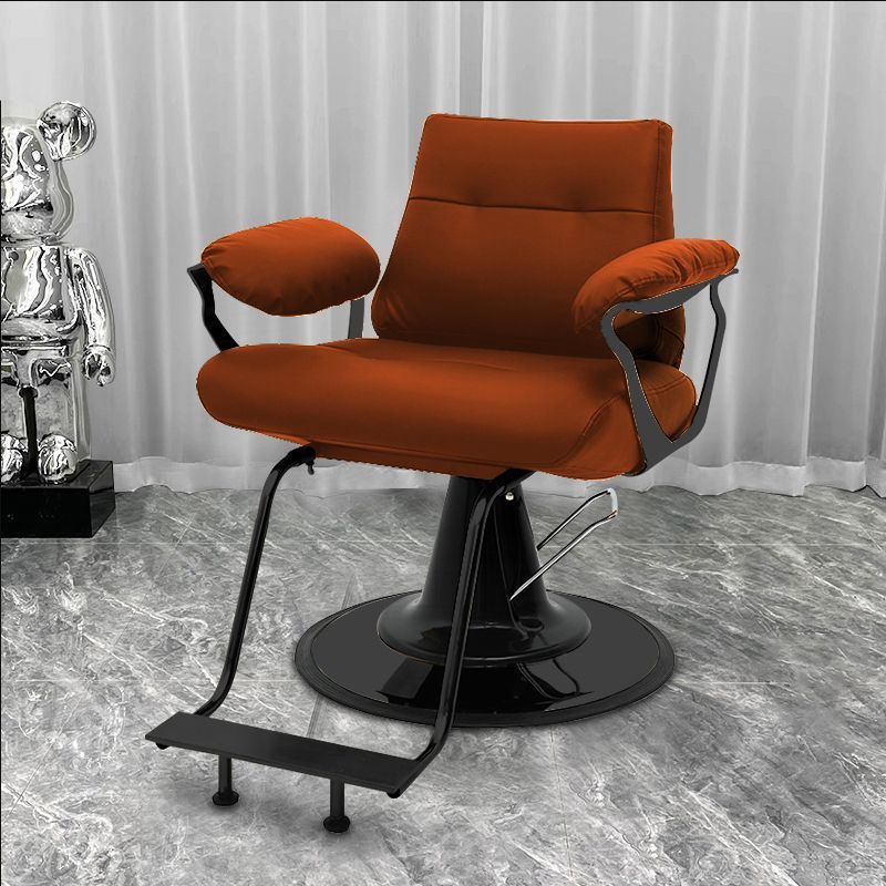 Influencer-approved barber chair - stainless steel, high-end salon chair for perming, dyeing, and cutting. features adjustable height, swivel function, and thickened padding. perfect for professional hair salons