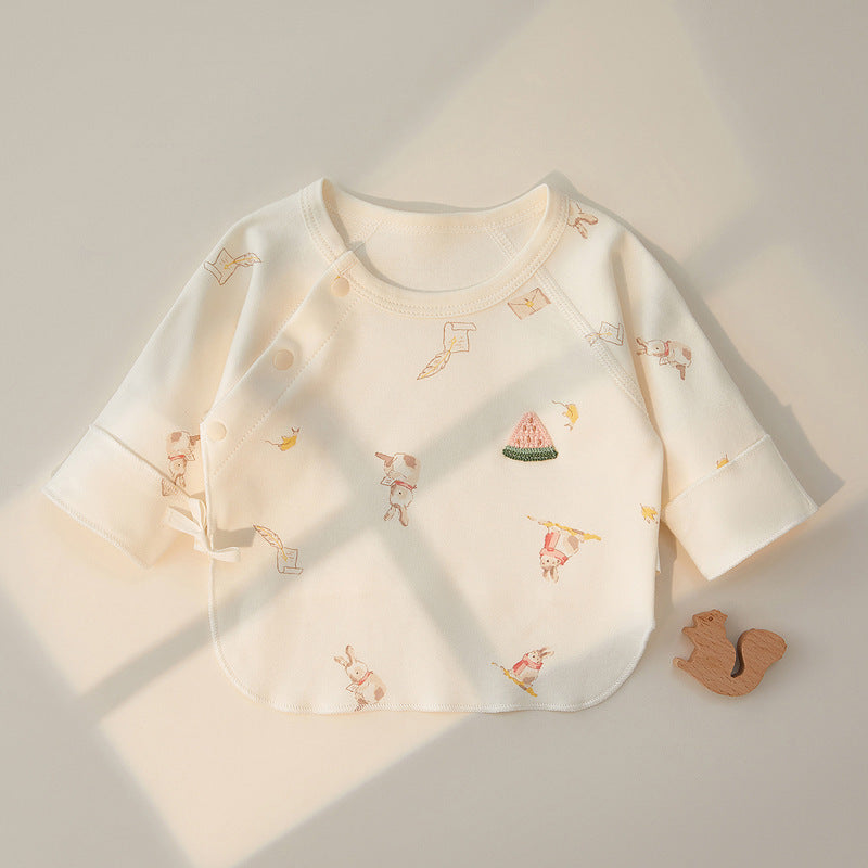 Babibele newborn baby clothes spring autumn winter baby newborn half-back romper pure cotton long sleeve monk suit top