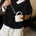 Diamond tweed style box bag japanese style cartoon kt cat kids mini cute hand bag satchel shoulder crossbody bag