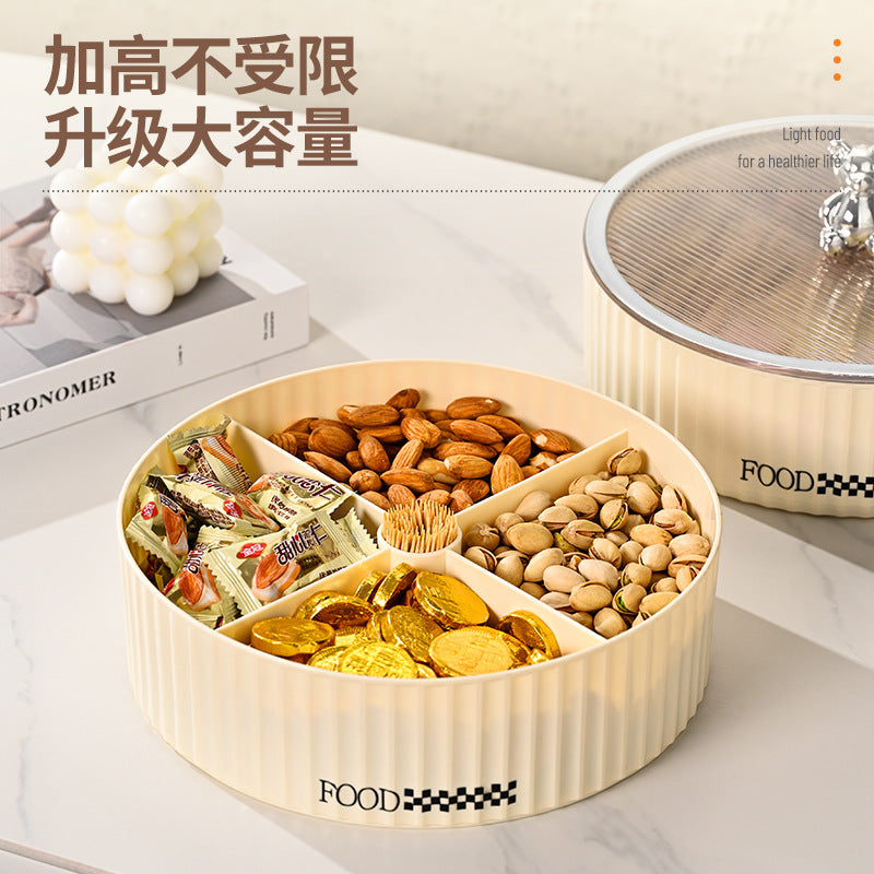 Dried fruit plate, living room, creative household compartment with lid, candy box, fruit plate, melon seed snack, fruit plate, snack nut box.