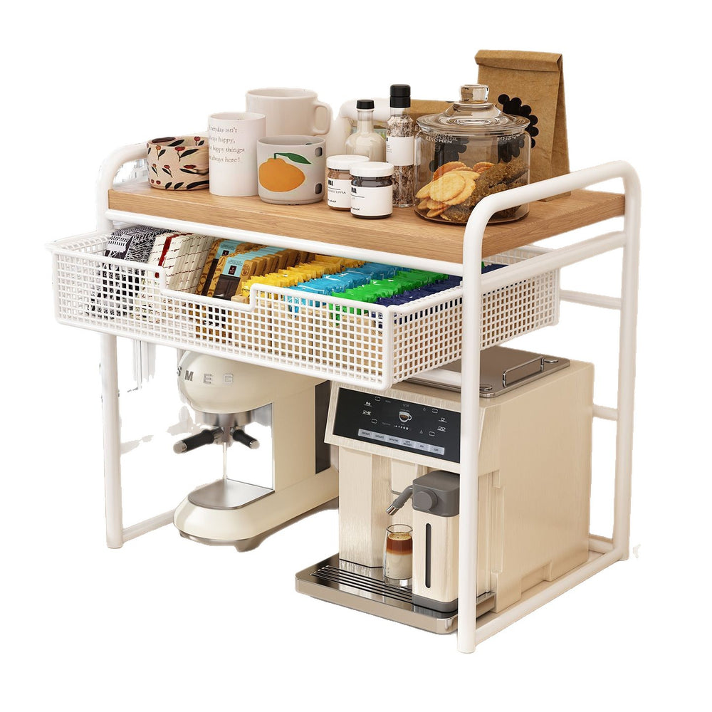 Coffee machine desktop storage rack tea bag coffee storage rack with drawer pull-out new arrival countertop multi-layer storage rack