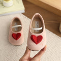 Vancahao korean children's shoes  spring and autumn new girls' suede heart princess shoes soft sole mary jane flats