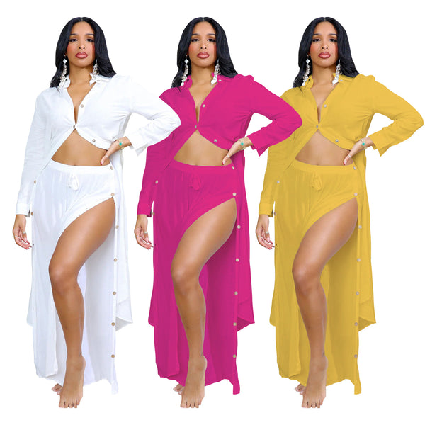 K10778   European and American women's clothing wholesale solid color fashion breasted pants set autumn  explosion