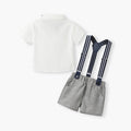 New arrival boys suitnew arrival summer overalls performance clothes baby two-piece set one-year-old preppy style dress
