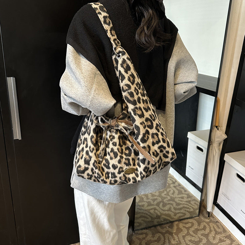 New Lazy Style Student Class Shoulder Bag Double Sided Fashion Canvas Bag Underarm Bag Casual Versatile Tote Bag
