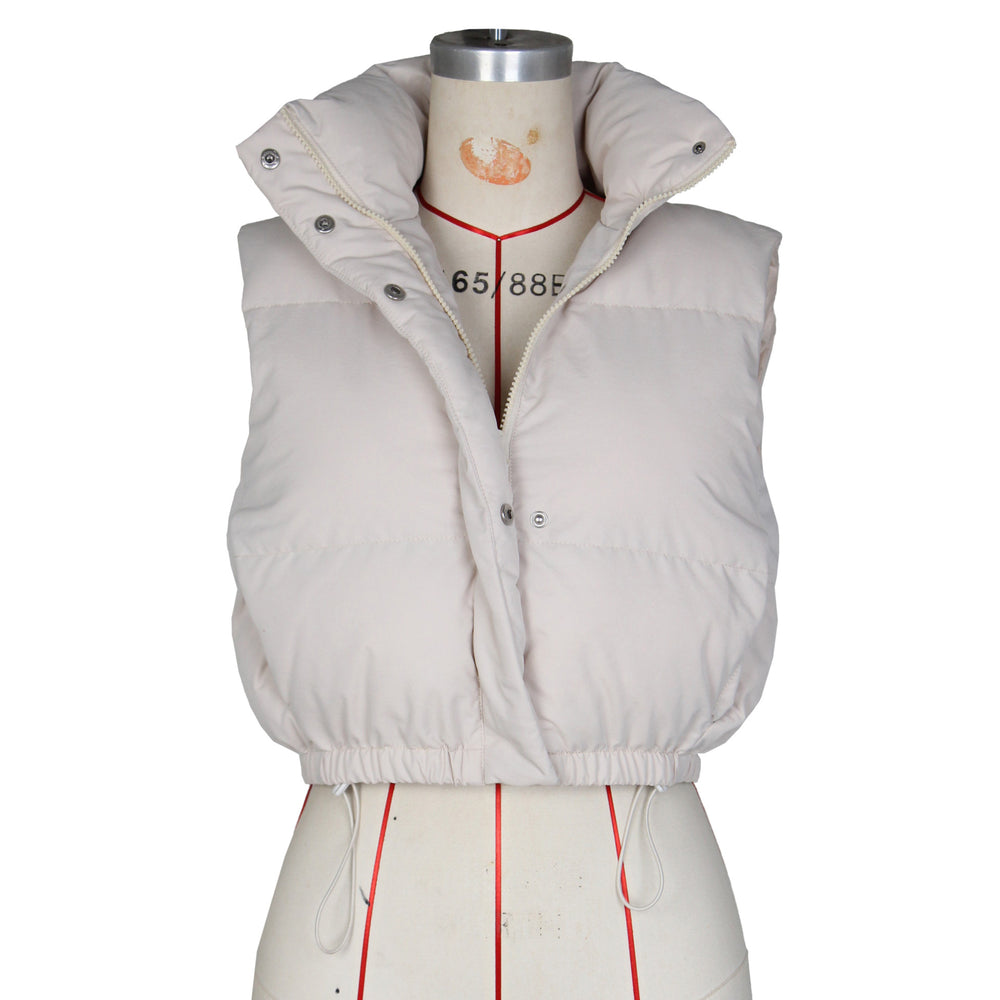 source factory autumnew arrivalfashionfashionpure color stand collar sleeveless zipper cotton clothing women's vest