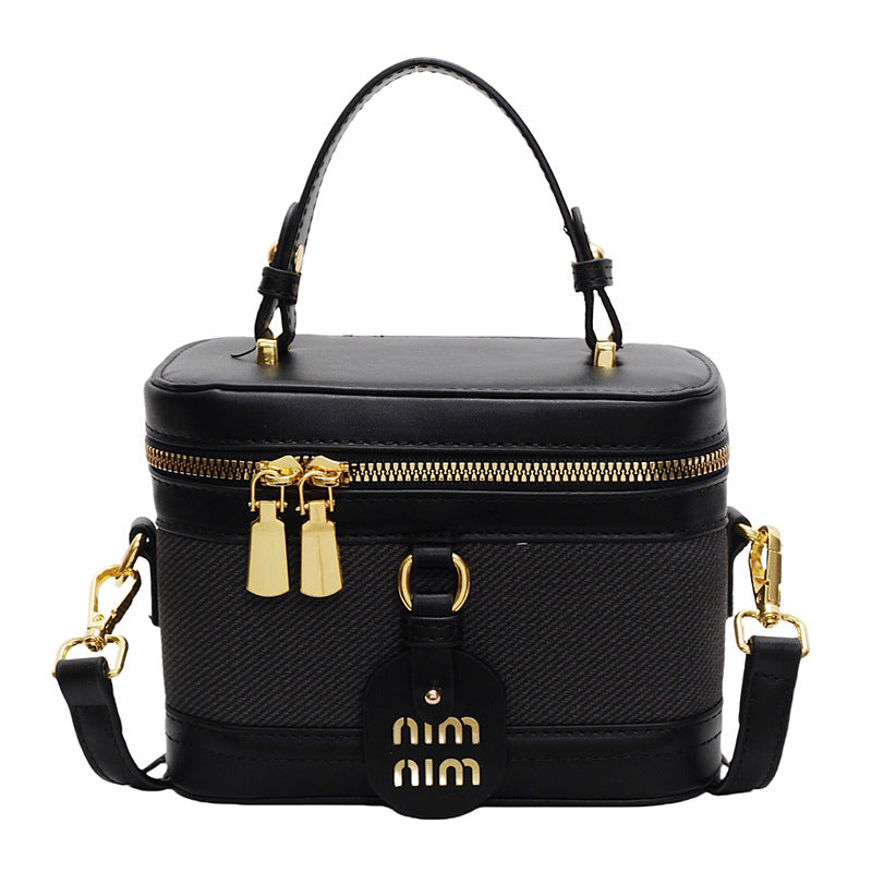 Retro versatile handbag, high-end simple box bag 2025 new trendy and popular messenger bag, niche shoulder bag