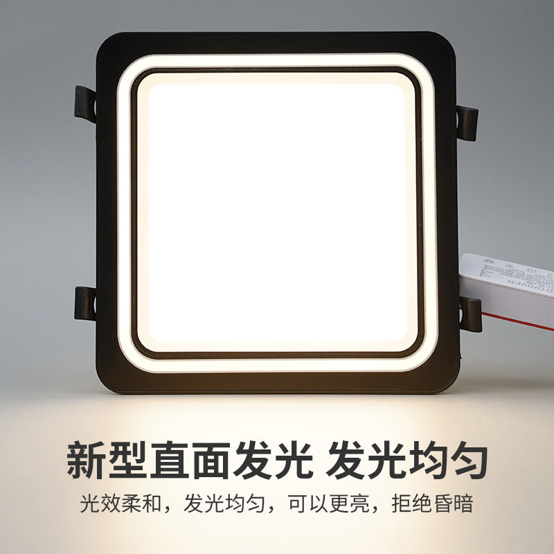 Honeycomb small square light large panel 19x19 opening black integrated ceiling led small square light black frame high brightness new arrival