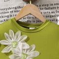 girls' outfit:  summer new style - kids' chic 3d floral flutter sleeve top and skirt two-piece set