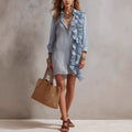 Amazon vacation style minimalist ruffle polo dress - women's new summer slimming bodycon mini dress