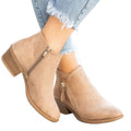 Independent station export women's shoes new arrival thick heel plus size women's boots suede boots low heel side zipper short boots for women