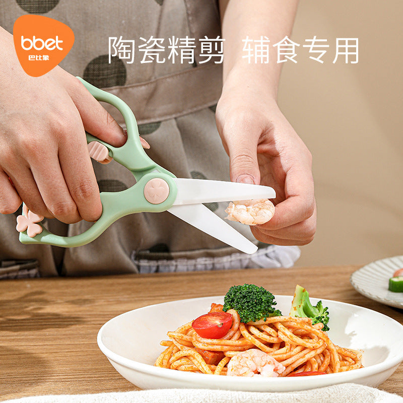 Baby food prep knife set - ceramic baby food scissors, portable meat cutter, complete baby food cooking & processing tool kit