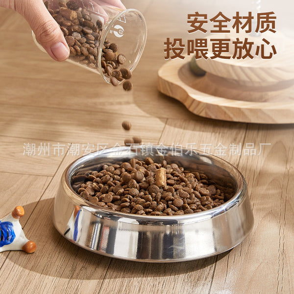 Feeding, silent, anti-drop, easy-to-wash, non-slip bowl, thickened stainless steel pet bowl, bite-resistant dog food utensils, anti-knock cat and dog bowl
