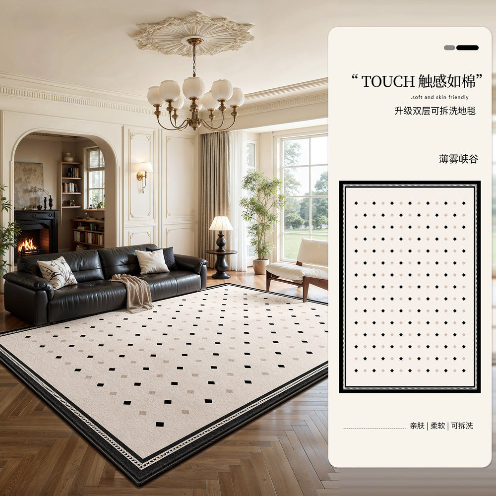 Carpet living room removable and washable double layer easy to care for machine washable large area full cover light luxury high-end bedside floor mat sound insulation